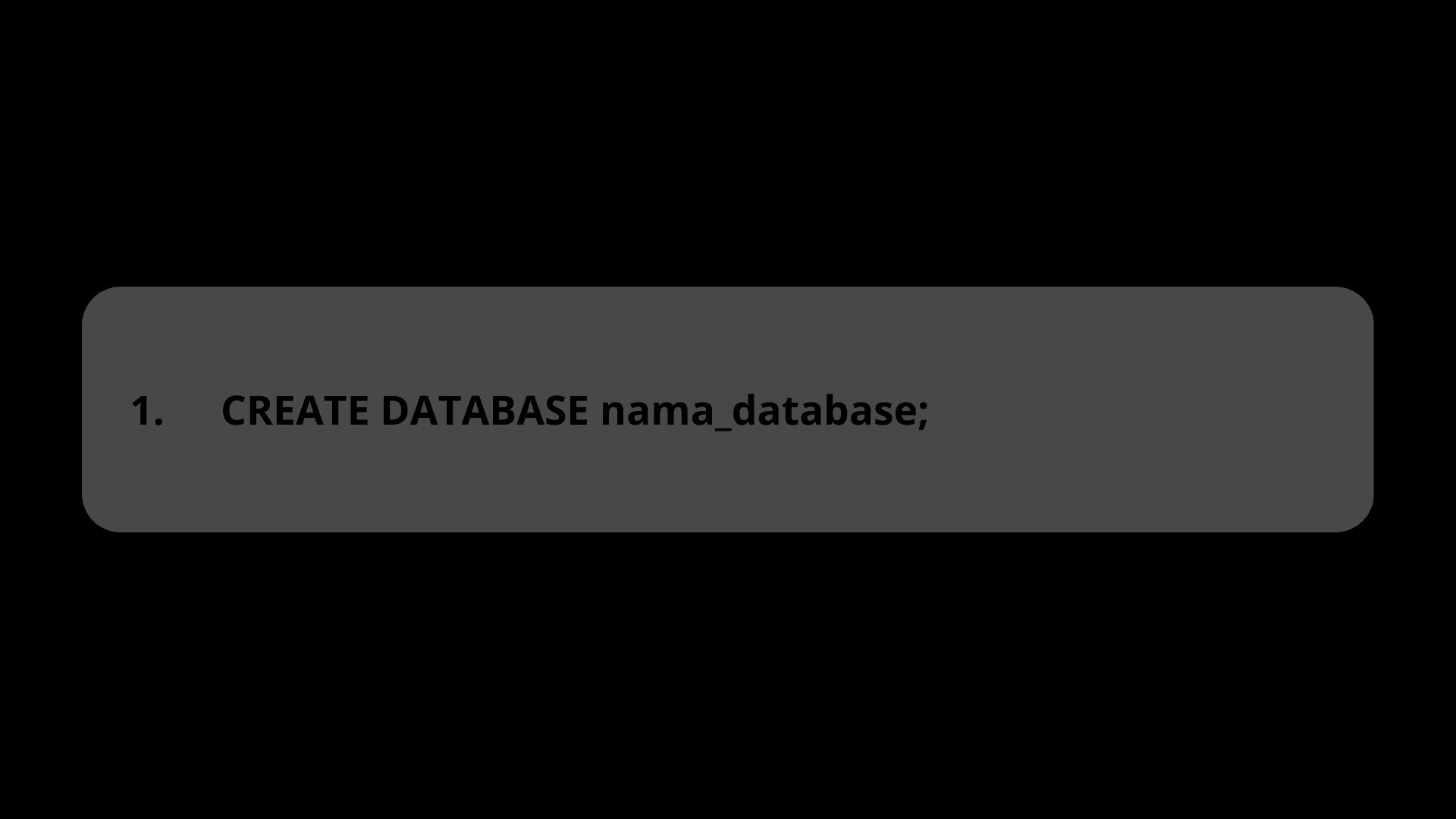 Create DATABASE