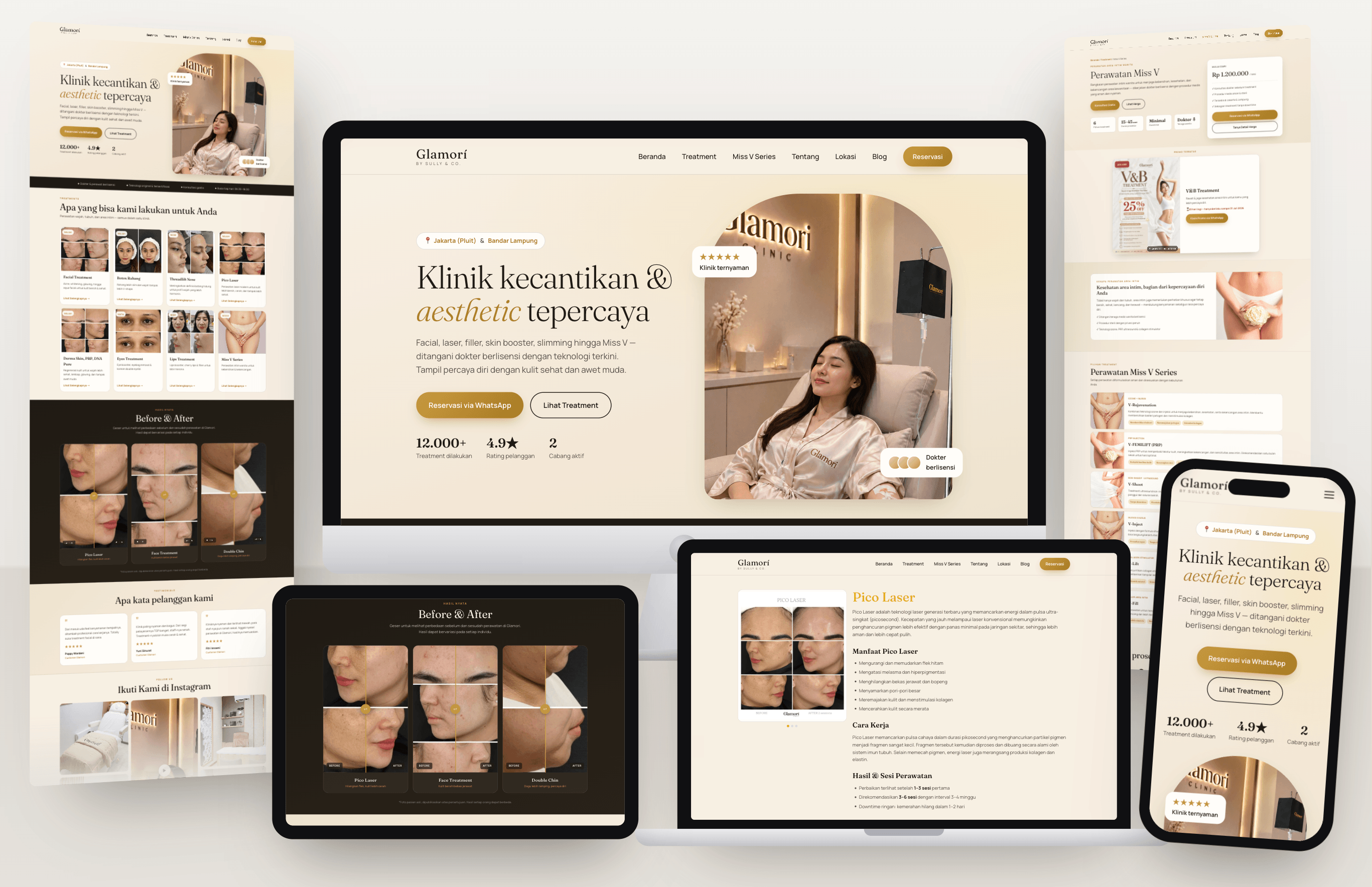 Glamori Clinic website by Evetech Solution